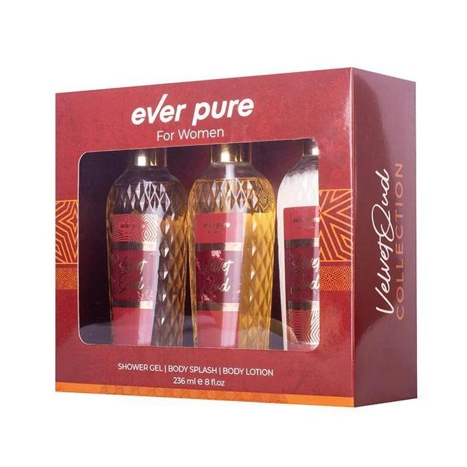 إيفر بيور فيلفيت عود (لوشن للجسم + معطر للجسم + جل استحمام) 3*236 مل