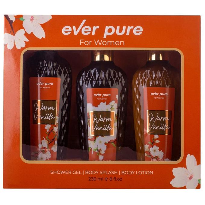 Ever Pure Warm Vanilla - Body Lotion + Body Splash + Shower Gel - 3*236ml
