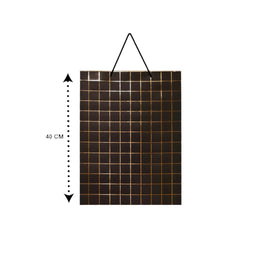 Black Gift Bag With Golden Grid - Large Size