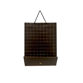 Black Gift Bag With Golden Grid - Large Size