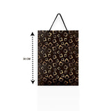 Black Gift Bag With Golden Squares - Medium Size