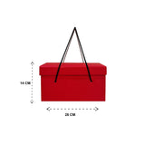 صندوق هدايا أحمر بمقبض - حجم كبير