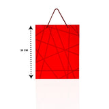Red Gift Bag With Lines - Medium Size